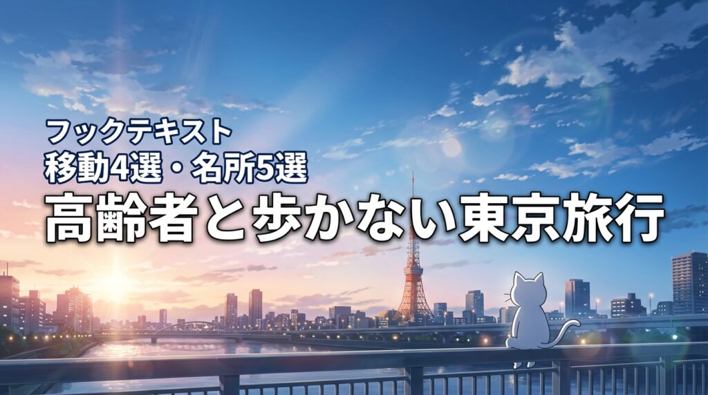 高齢者と歩かない東京旅行！移動サービス4選とおすすめ観光名所5選