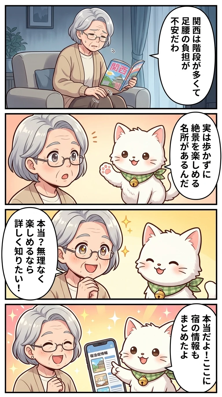 高齢者 歩かない 旅行 おすすめ 関西
