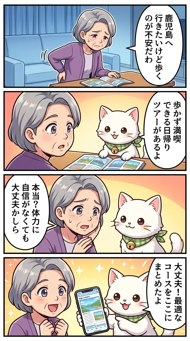 高齢者 歩かない バスツアー 日帰り 鹿児島県