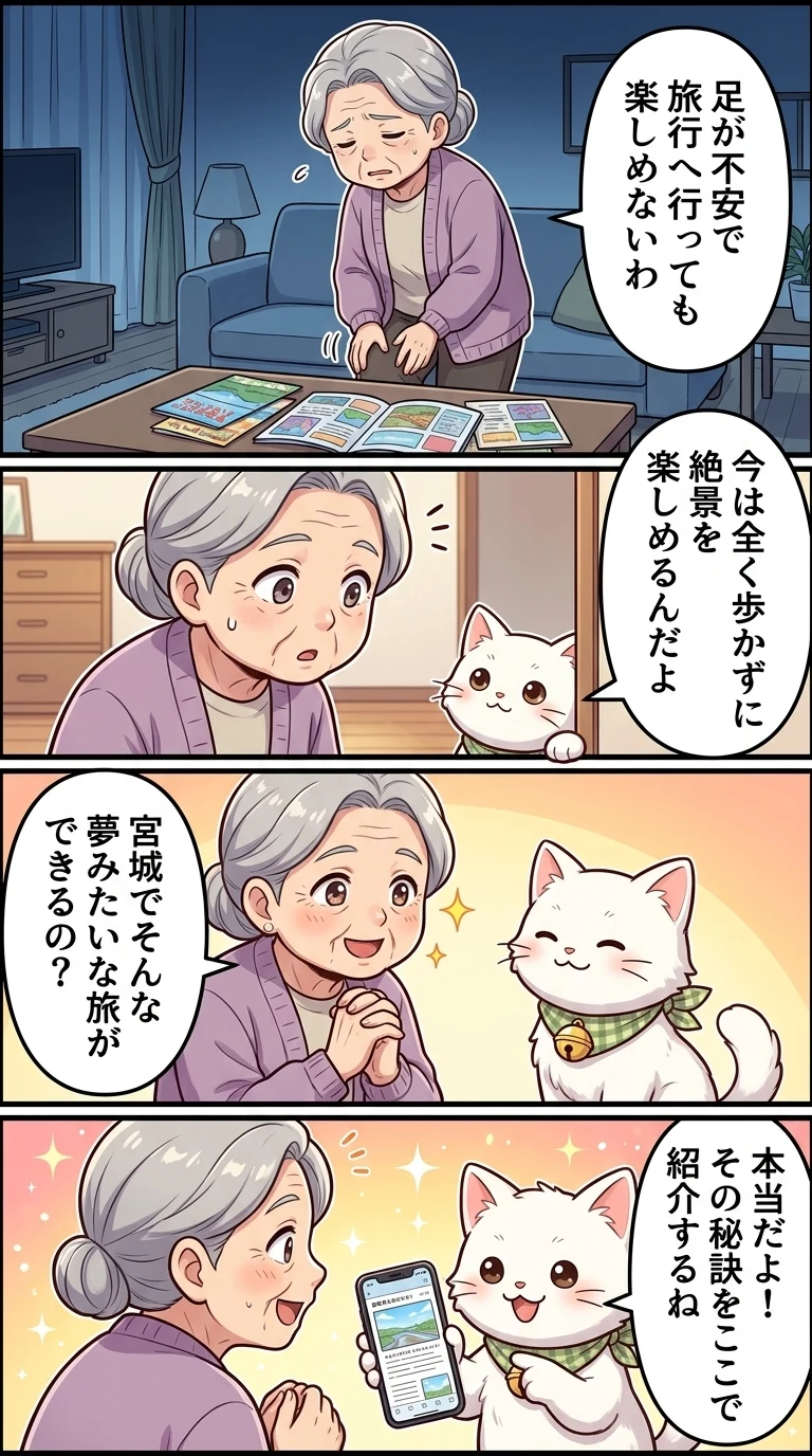 高齢者 歩かない バスツアー 日帰り 宮城県