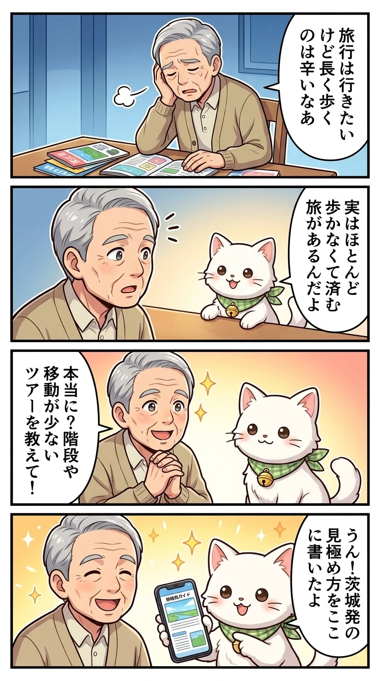 高齢者 歩かない バスツアー 日帰り 茨城県