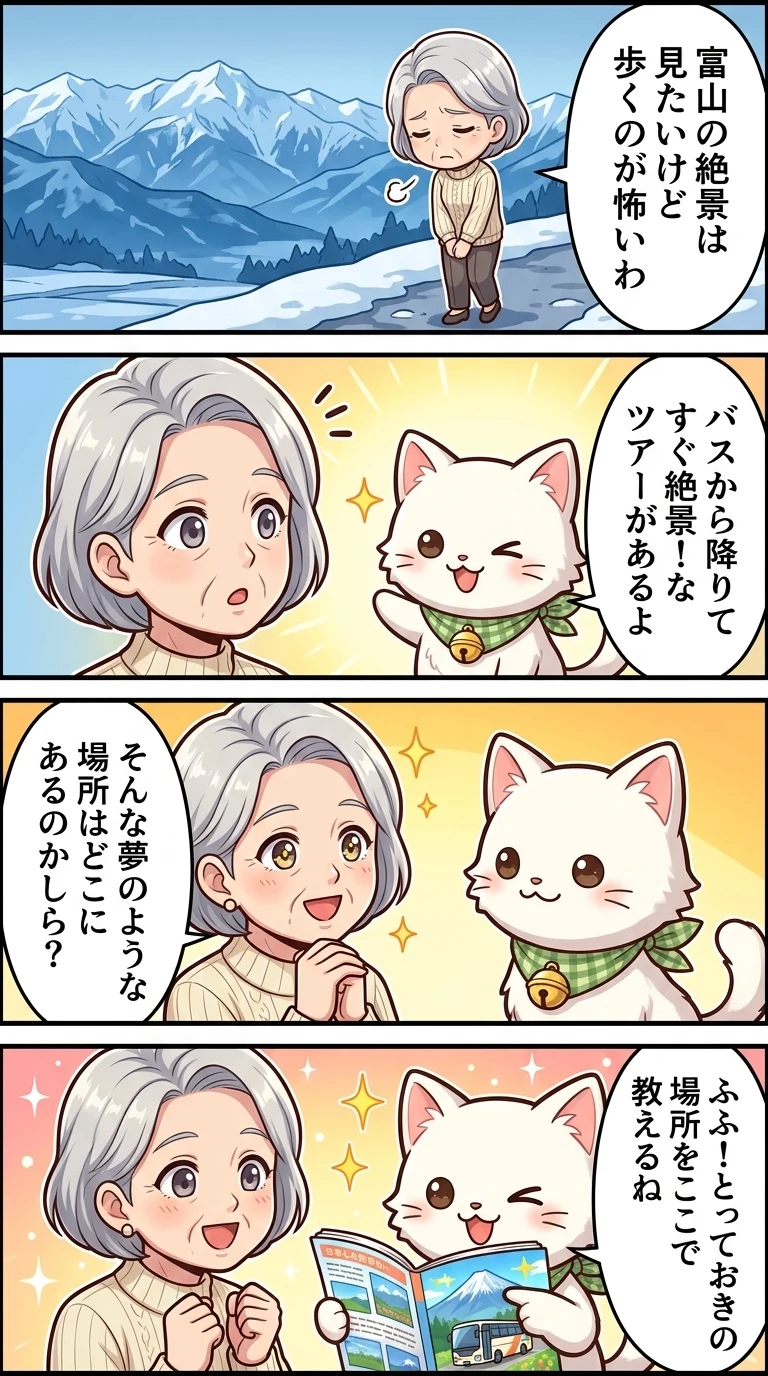 高齢者 歩かない バスツアー 日帰り 富山県
